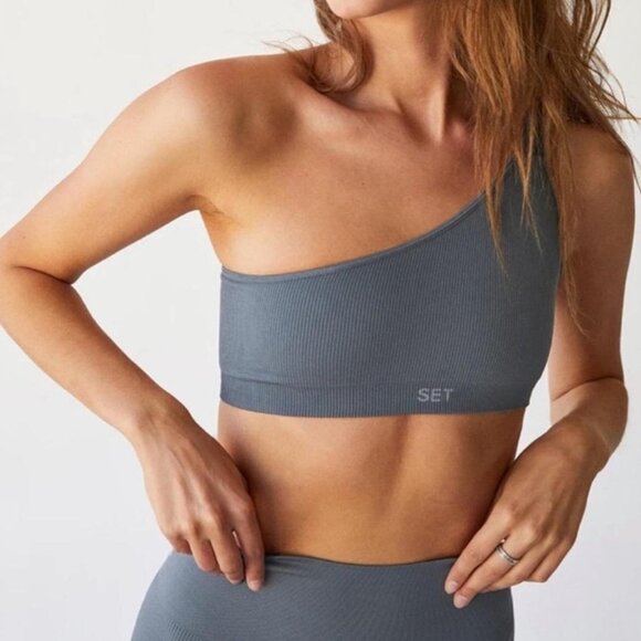 SET Active One Shoulder Bra in Blue - Picture 2 of 5